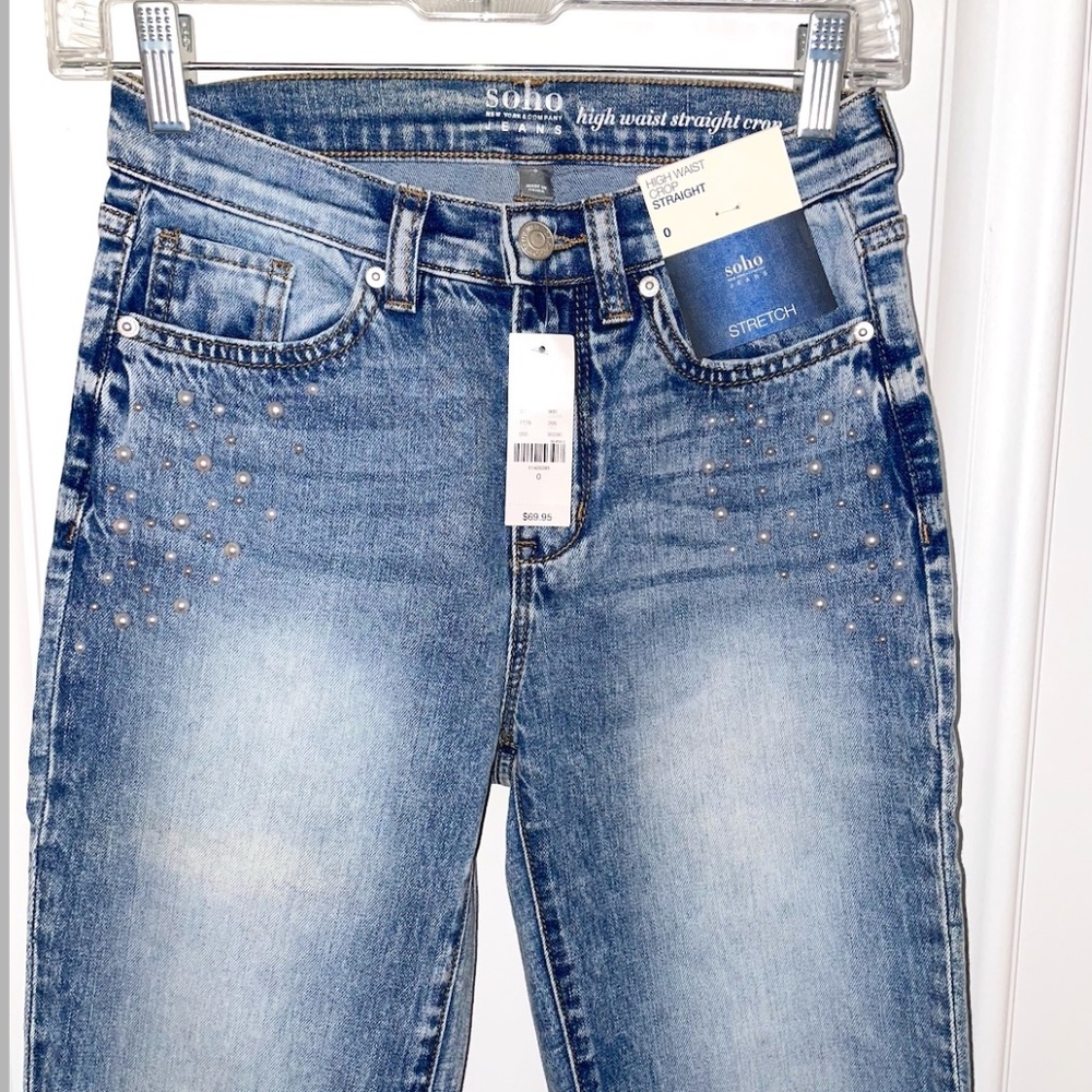 Soho High Waist Straight Crop Jeans